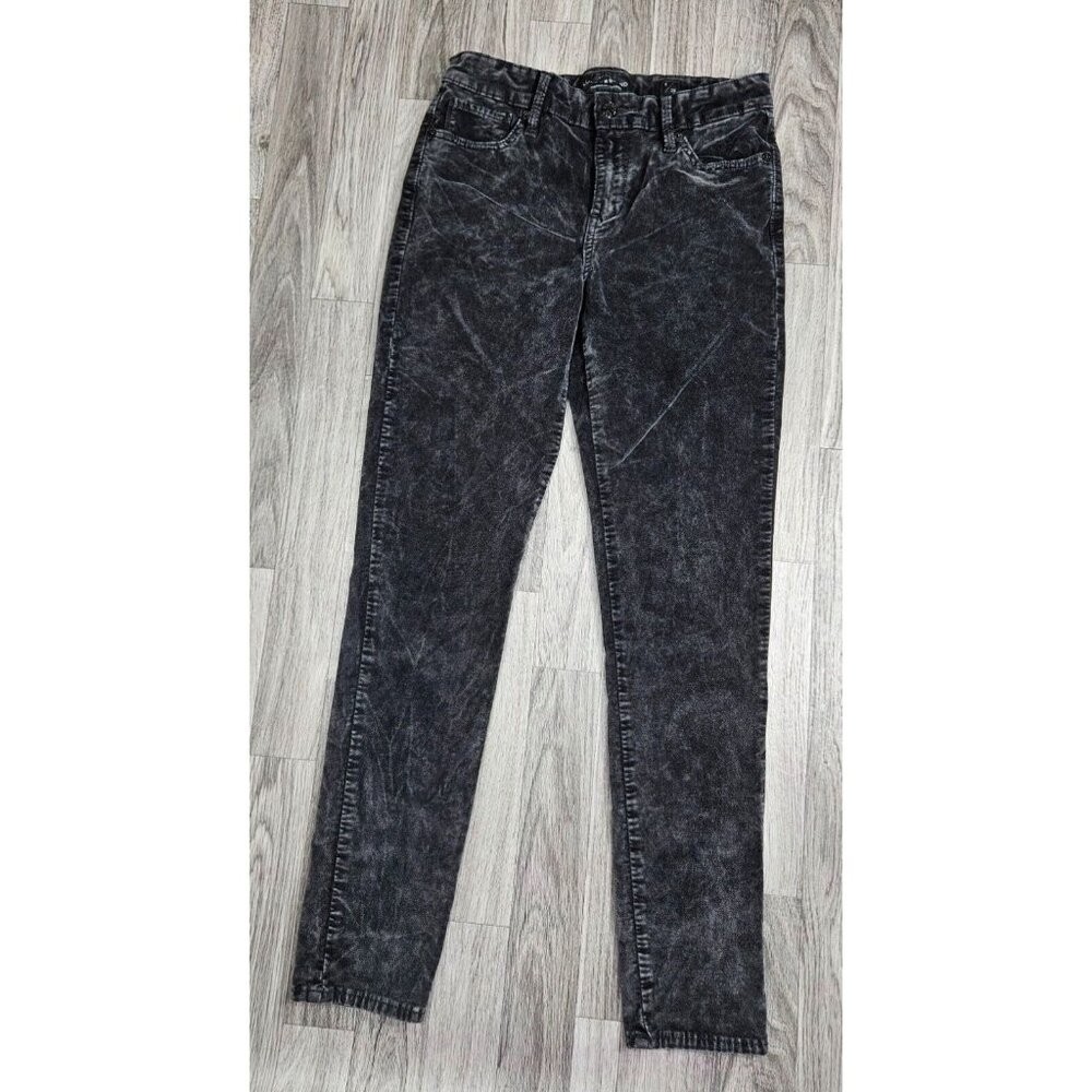 Lucky‎ Brand Womens Size 6 / 28 Brooke Velour Skinny Grey Black Leggings Pants